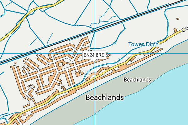 BN24 6RE map - OS VectorMap District (Ordnance Survey)