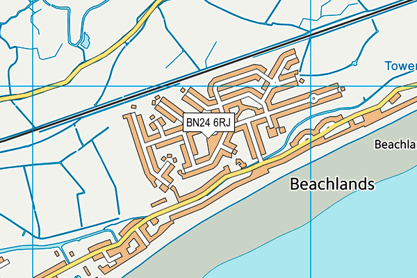 BN24 6RJ map - OS VectorMap District (Ordnance Survey)