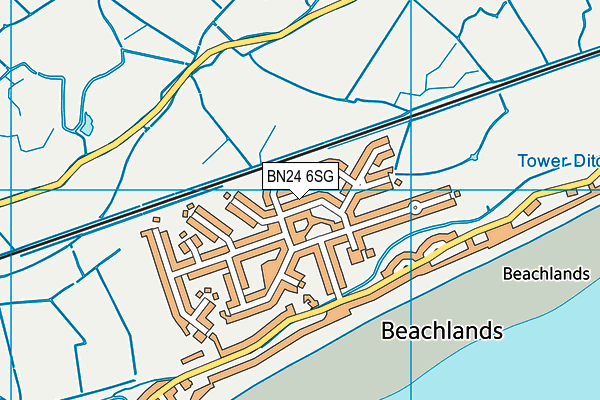 BN24 6SG map - OS VectorMap District (Ordnance Survey)