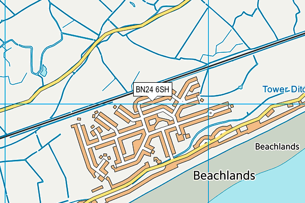 BN24 6SH map - OS VectorMap District (Ordnance Survey)