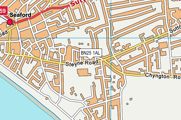 Seaford Head School (Steyne Road Site) map (BN25 1AL) - OS VectorMap District (Ordnance Survey)