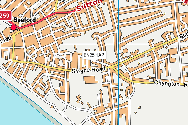 BN25 1AP map - OS VectorMap District (Ordnance Survey)