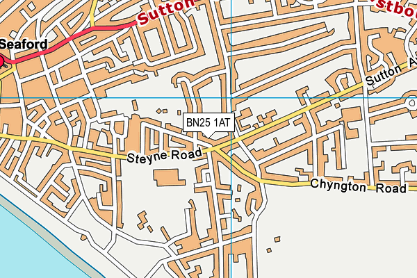BN25 1AT map - OS VectorMap District (Ordnance Survey)