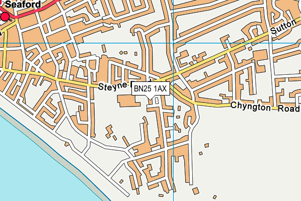 BN25 1AX map - OS VectorMap District (Ordnance Survey)