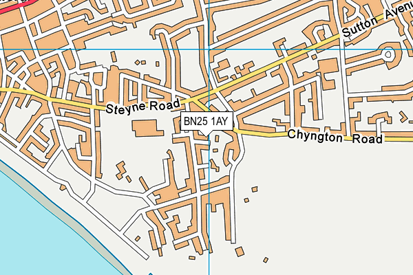 BN25 1AY map - OS VectorMap District (Ordnance Survey)