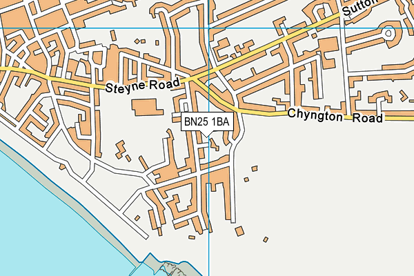 BN25 1BA map - OS VectorMap District (Ordnance Survey)