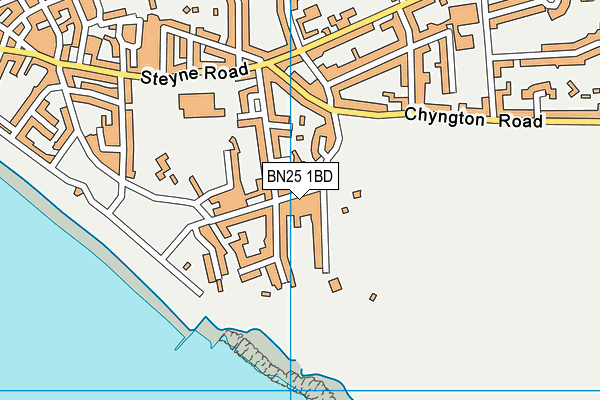 BN25 1BD map - OS VectorMap District (Ordnance Survey)