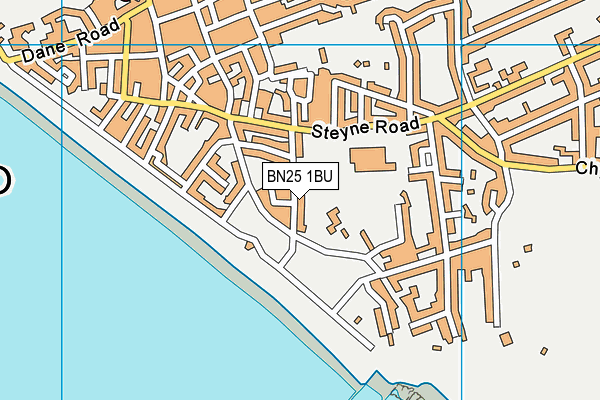 BN25 1BU map - OS VectorMap District (Ordnance Survey)