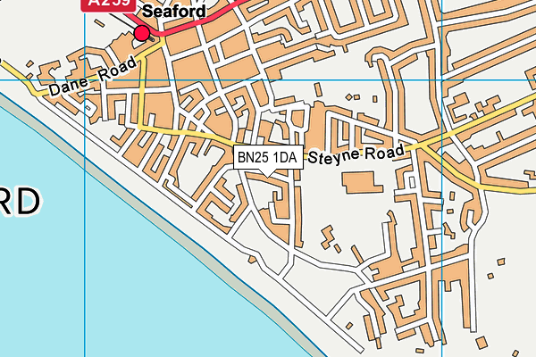 BN25 1DA map - OS VectorMap District (Ordnance Survey)
