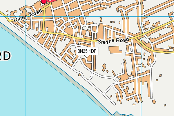 BN25 1DF map - OS VectorMap District (Ordnance Survey)