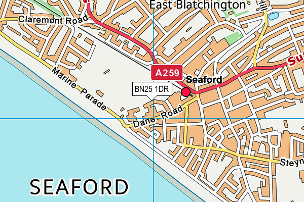 The Salts Recreation Ground map (BN25 1DR) - OS VectorMap District (Ordnance Survey)