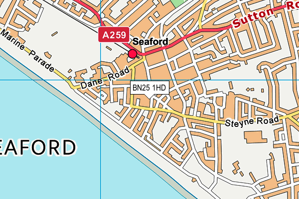 BN25 1HD map - OS VectorMap District (Ordnance Survey)