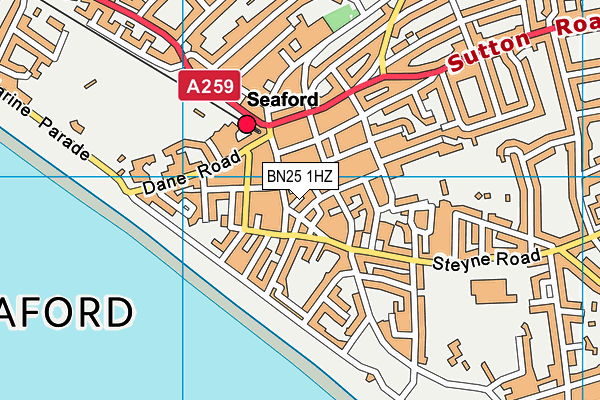 BN25 1HZ map - OS VectorMap District (Ordnance Survey)