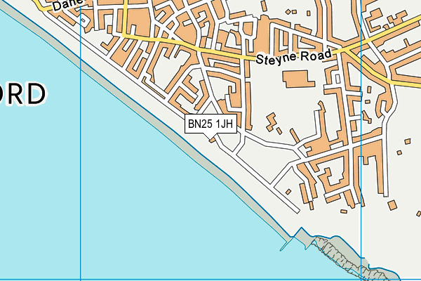 BN25 1JH map - OS VectorMap District (Ordnance Survey)