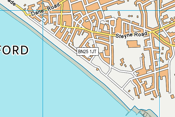BN25 1JT map - OS VectorMap District (Ordnance Survey)