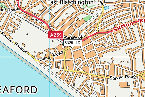 BN25 1LD map - OS VectorMap District (Ordnance Survey)