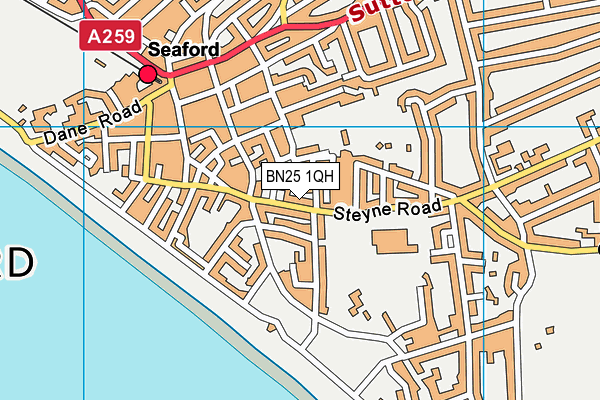 BN25 1QH map - OS VectorMap District (Ordnance Survey)