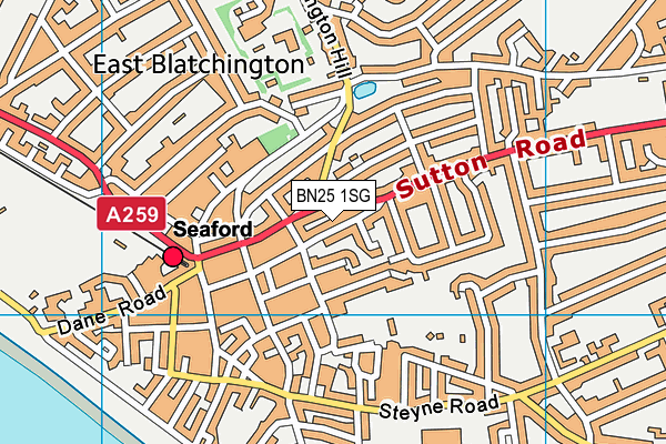 BN25 1SG map - OS VectorMap District (Ordnance Survey)