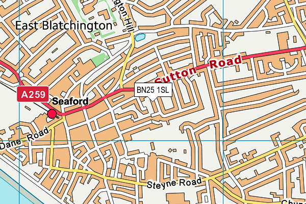 BN25 1SL map - OS VectorMap District (Ordnance Survey)