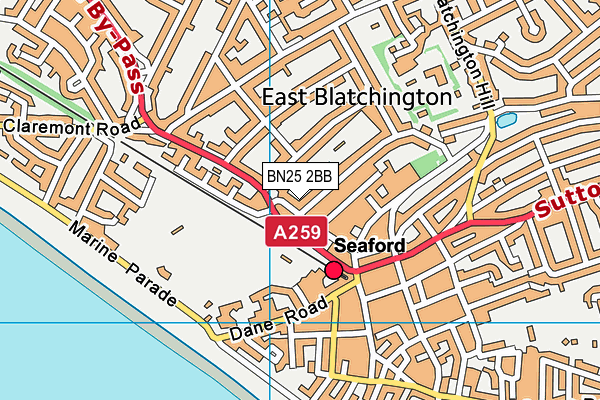 BN25 2BB map - OS VectorMap District (Ordnance Survey)