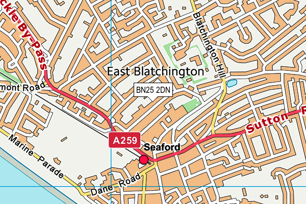 BN25 2DN map - OS VectorMap District (Ordnance Survey)