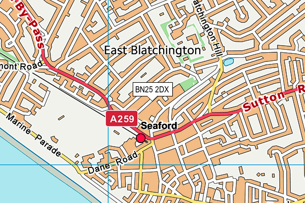 BN25 2DX map - OS VectorMap District (Ordnance Survey)