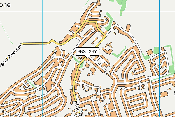 BN25 2HY map - OS VectorMap District (Ordnance Survey)