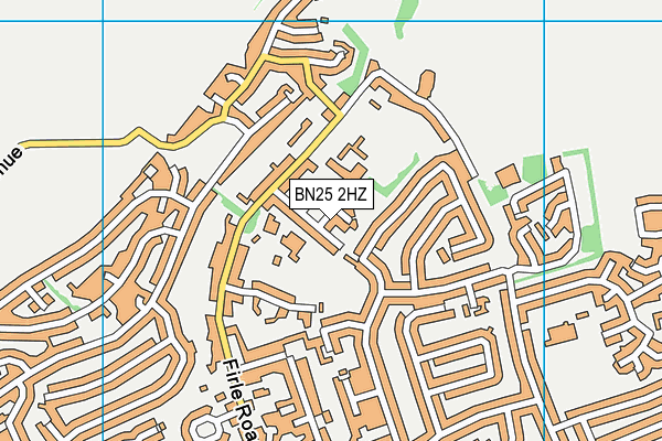 BN25 2HZ map - OS VectorMap District (Ordnance Survey)