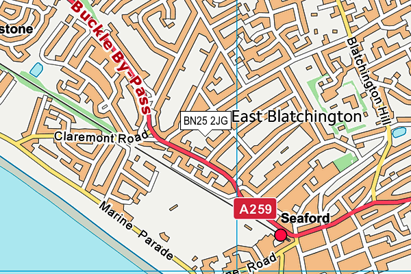 BN25 2JG map - OS VectorMap District (Ordnance Survey)