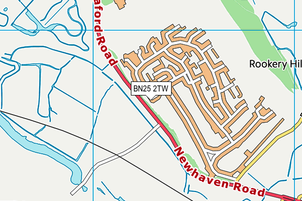 BN25 2TW map - OS VectorMap District (Ordnance Survey)