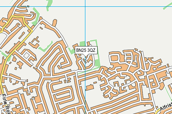BN25 3QZ map - OS VectorMap District (Ordnance Survey)