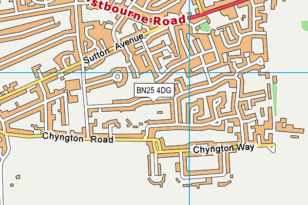 BN25 4DG map - OS VectorMap District (Ordnance Survey)