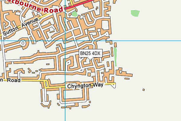 BN25 4DX map - OS VectorMap District (Ordnance Survey)