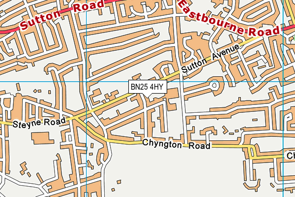 BN25 4HY map - OS VectorMap District (Ordnance Survey)