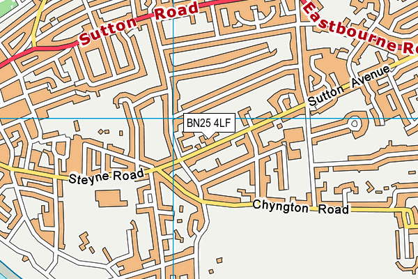 BN25 4LF map - OS VectorMap District (Ordnance Survey)