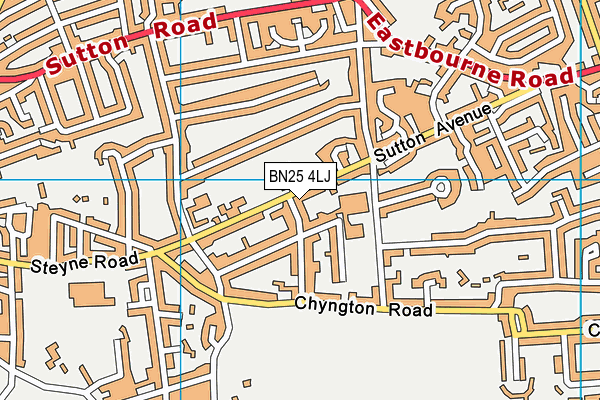 BN25 4LJ map - OS VectorMap District (Ordnance Survey)
