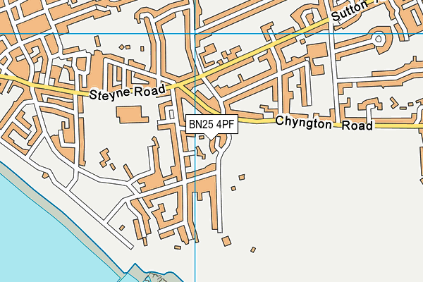 BN25 4PF map - OS VectorMap District (Ordnance Survey)