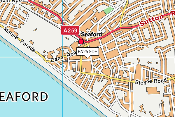 BN25 9DE map - OS VectorMap District (Ordnance Survey)