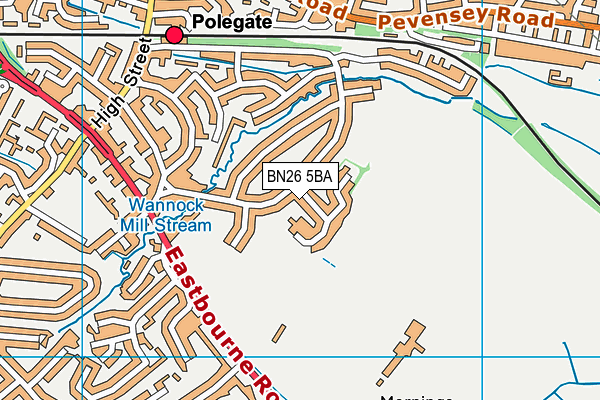 BN26 5BA map - OS VectorMap District (Ordnance Survey)
