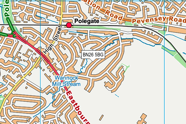 BN26 5BG map - OS VectorMap District (Ordnance Survey)