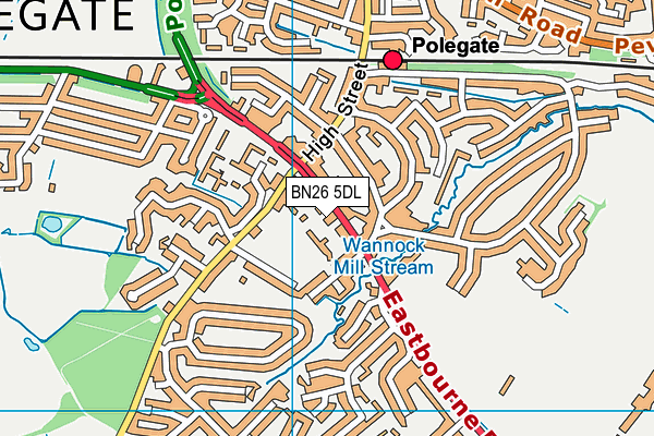 BN26 5DL map - OS VectorMap District (Ordnance Survey)
