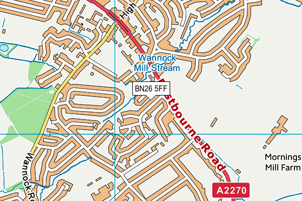 BN26 5FF map - OS VectorMap District (Ordnance Survey)