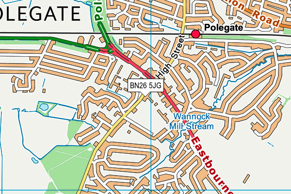 BN26 5JG map - OS VectorMap District (Ordnance Survey)