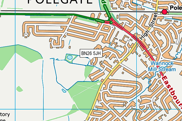 BN26 5JH map - OS VectorMap District (Ordnance Survey)