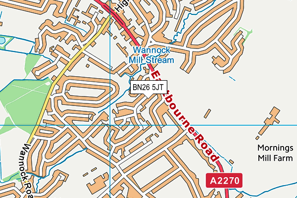 BN26 5JT map - OS VectorMap District (Ordnance Survey)