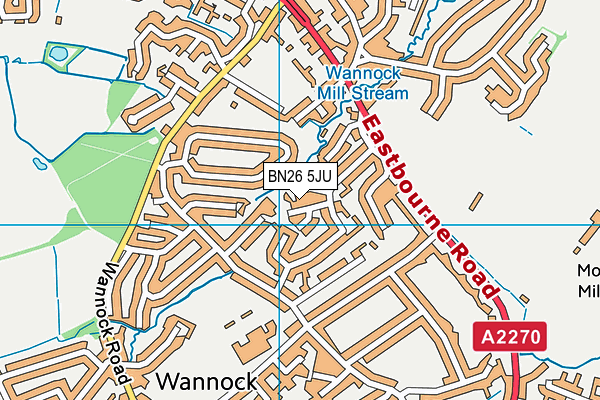 BN26 5JU map - OS VectorMap District (Ordnance Survey)