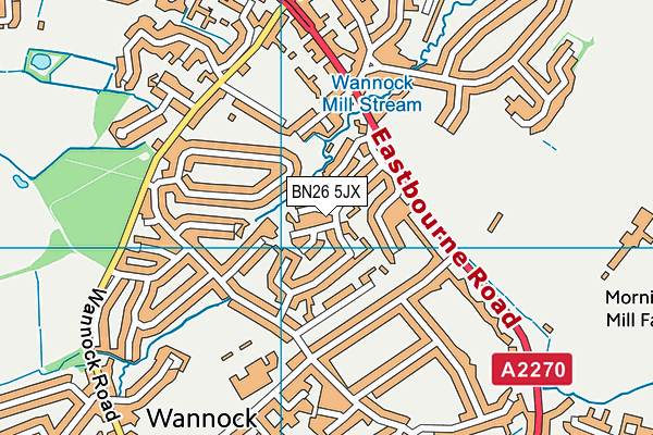 BN26 5JX map - OS VectorMap District (Ordnance Survey)