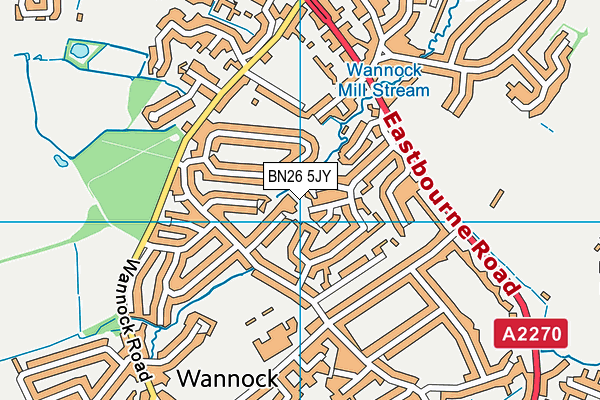 BN26 5JY map - OS VectorMap District (Ordnance Survey)