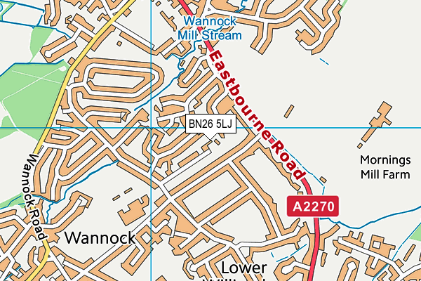BN26 5LJ map - OS VectorMap District (Ordnance Survey)