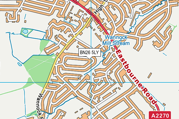 BN26 5LY map - OS VectorMap District (Ordnance Survey)